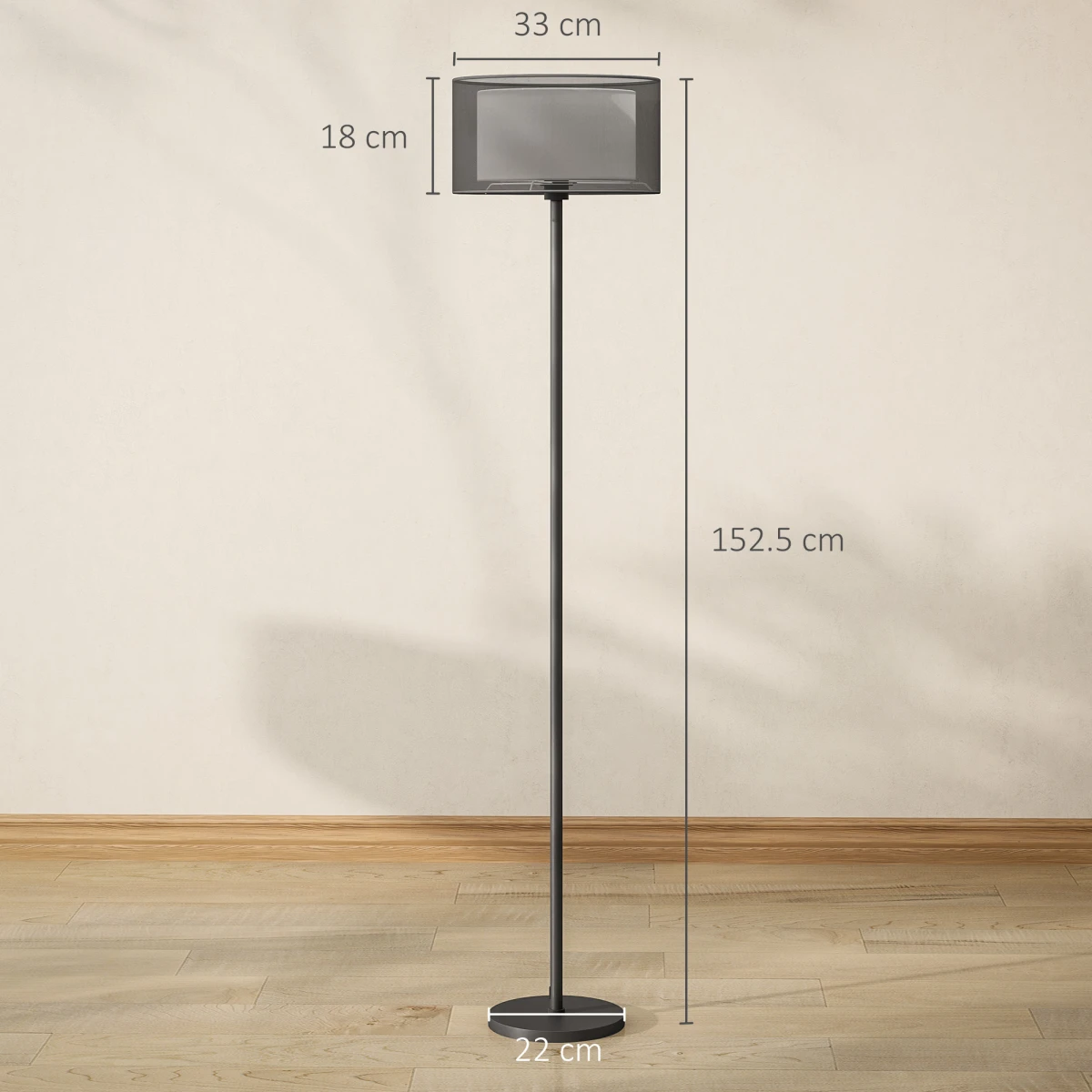 N/A Quality Floor Lamp Dual-Tone Shade Foot Switch - Lamp