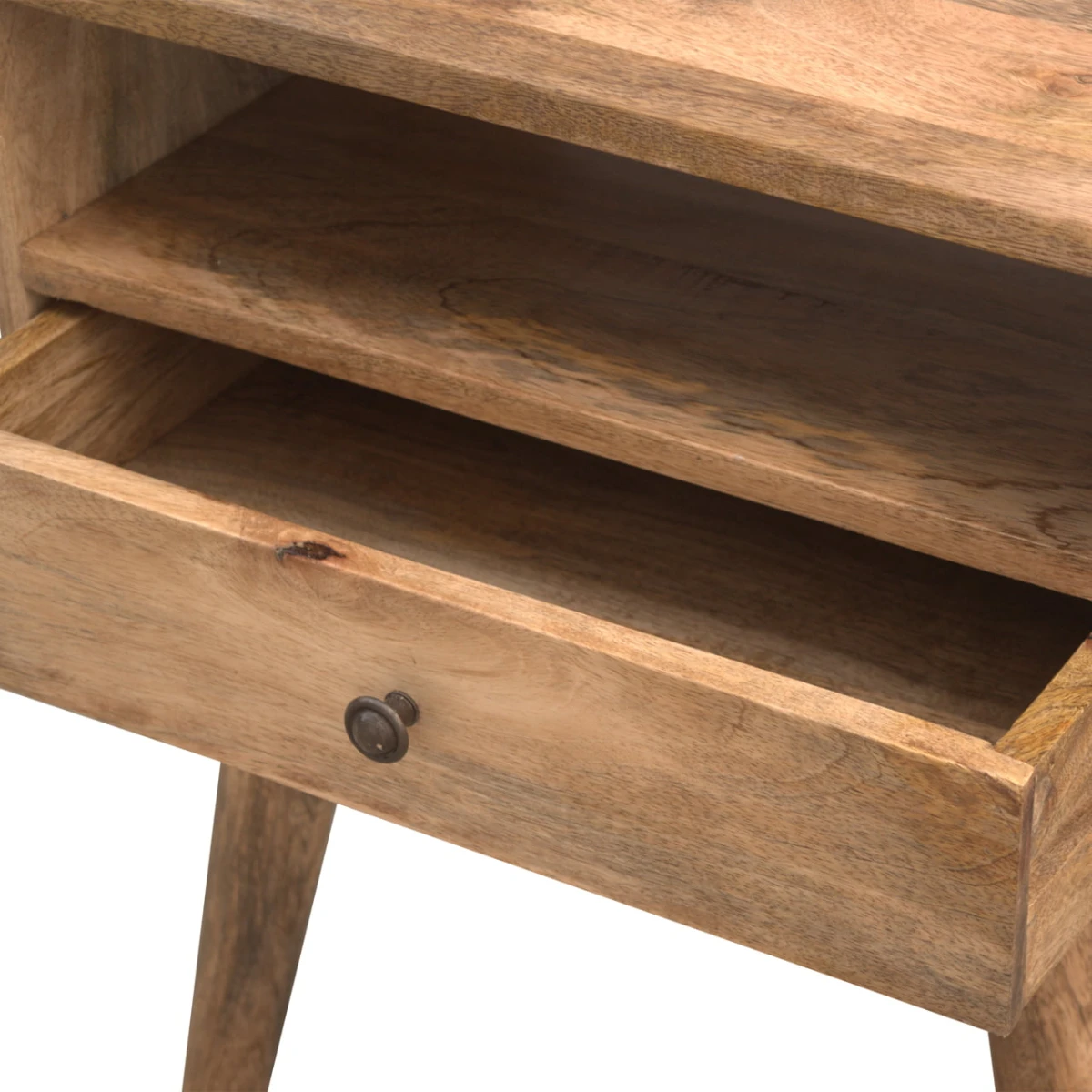 Artisan Mango Wood Nightstand Open Slot Drawer by Artisan Furniture