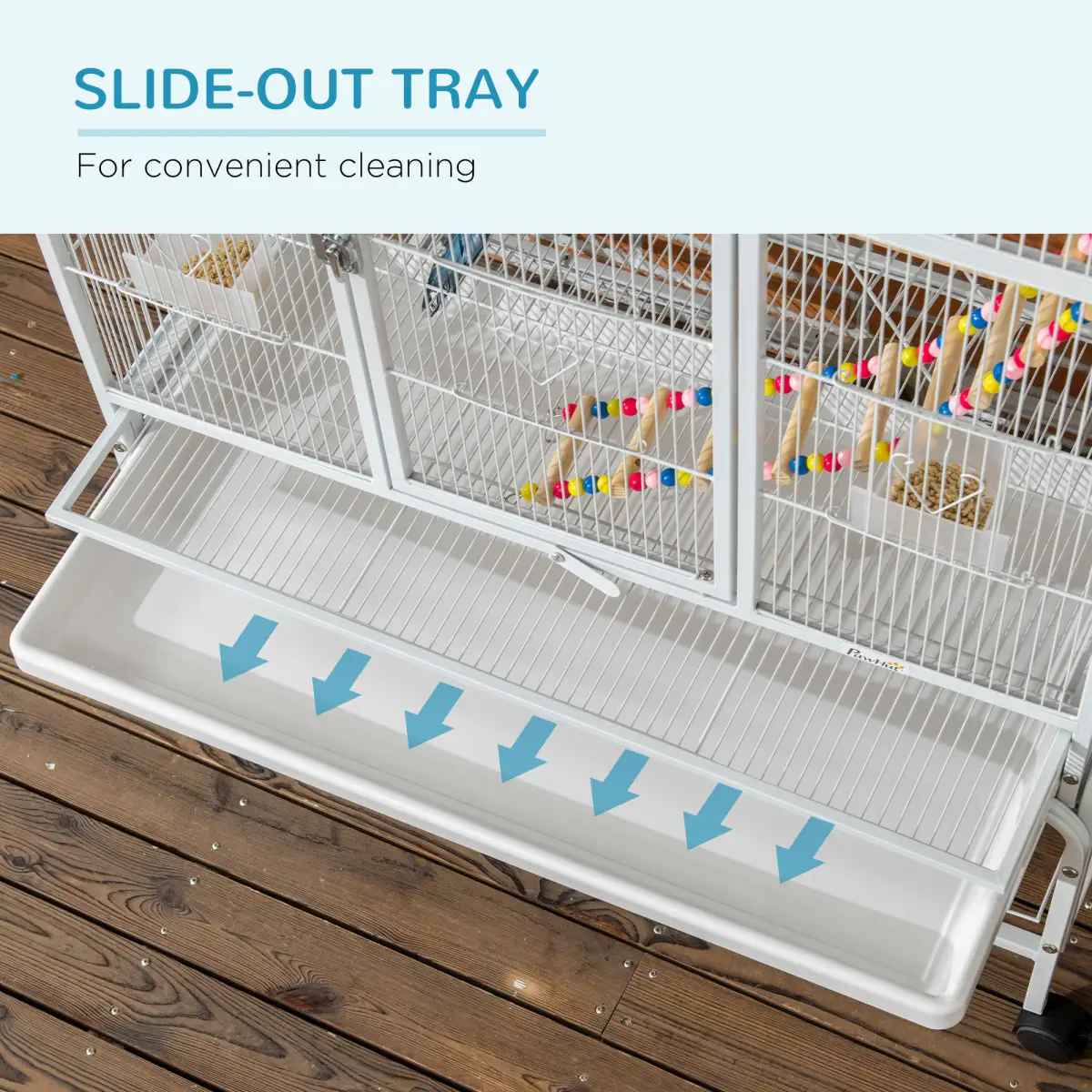 PawHut 3 Tier Bird Cage W/ Stand Toy, for Canary Finch Cockatiel Parakeet Budgie - Bird Cage