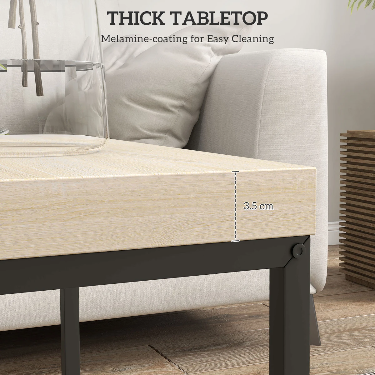 HOMCOM HOMCOM Nesting Tables 3.5cm Oak ThickTop ForHome - Nest of Tables