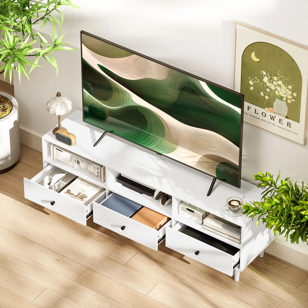 HOMCOM HOMCOM TV Unit 75 Inch With Drawers Shelves Living Room - TV Unit