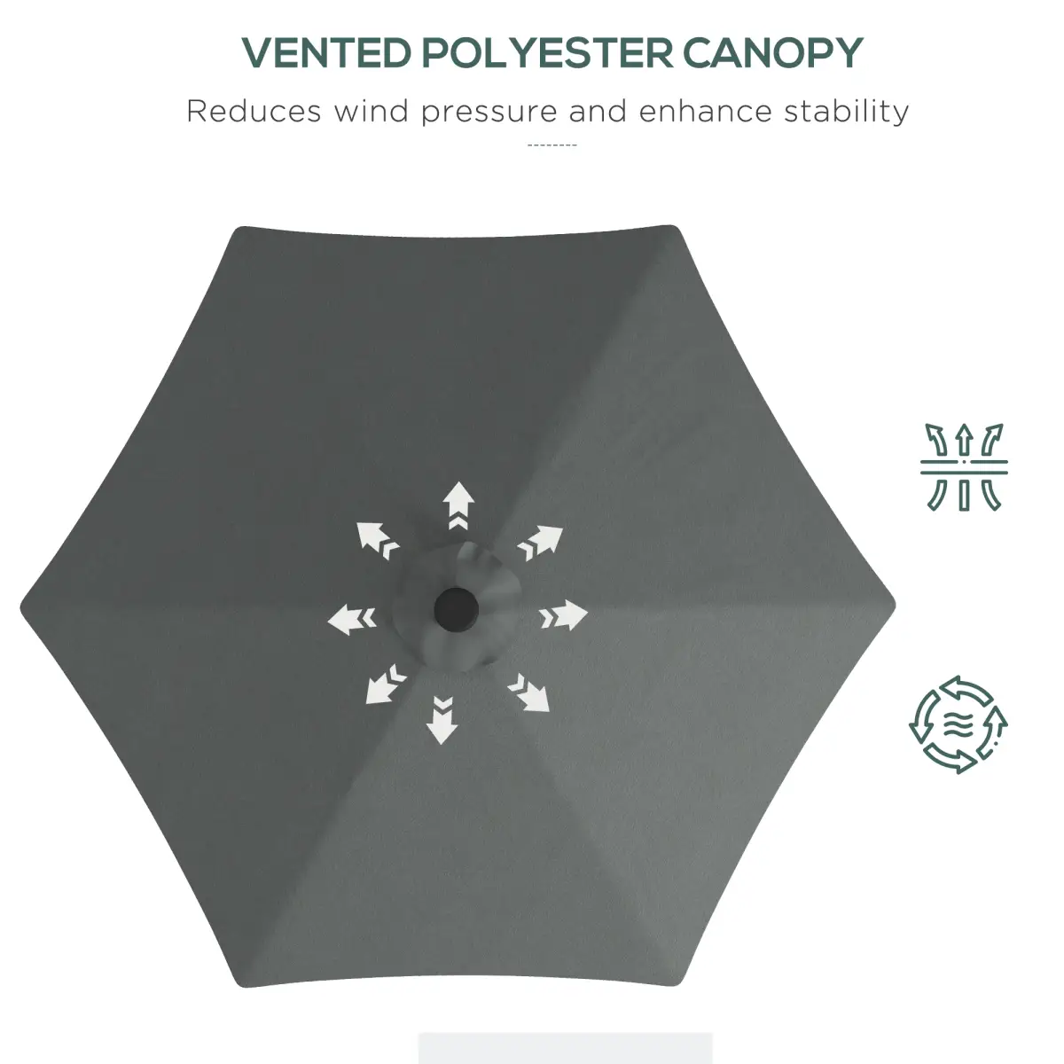 Outsunny Outsunny 3(m) Cantilever Garden Parasol Umbrella W/ Solar LED and Cover, Grey - Parasol