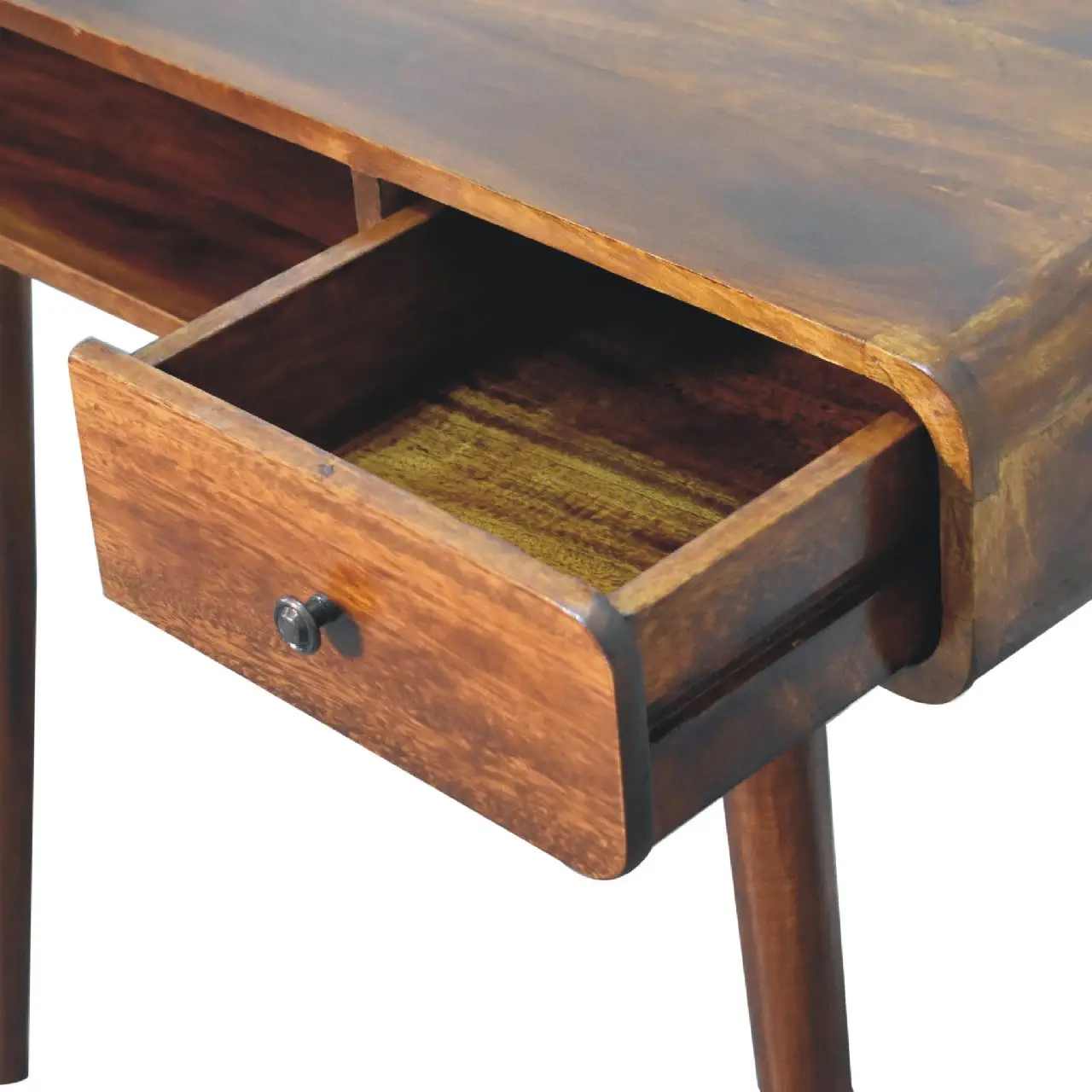 Artisan Furniture Artisan Furniture Solid Wood Curved Chestnut Writing Desk, Brown, 1Drawer - Desk