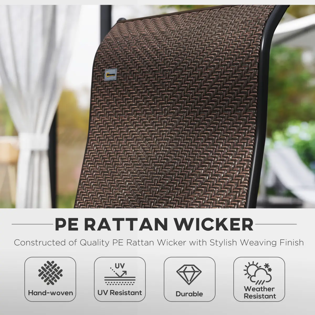Outsunny Outsunny Set of 4 Outdoor Rattan Folding Chair w/ Adjustable Backrest Brown - Folding Chairs
