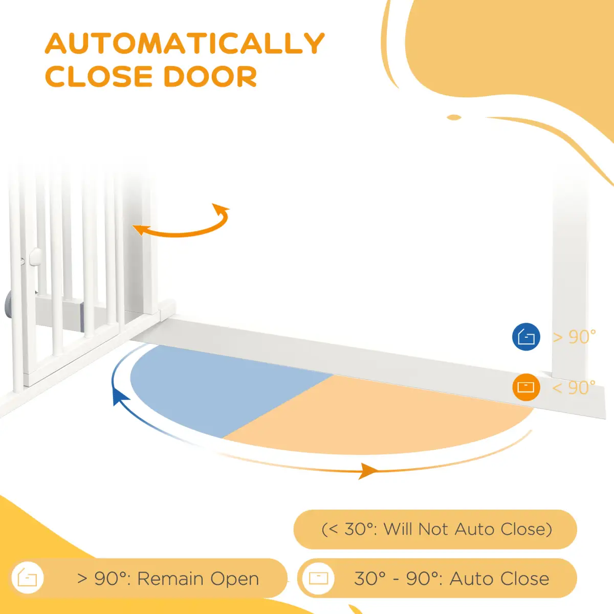 PawHut PawHut Pressure Fit Safety Gate, Dog Gate w/ Small Cat Door, 74-100cm Openings - Pet Gate