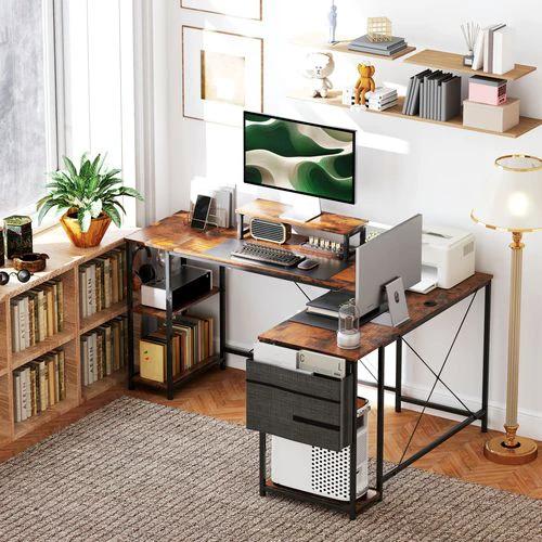 HOMCOM HOMCOM 168cm Reversible L Shaped Desk, 240cm Two Person Desk - Desk