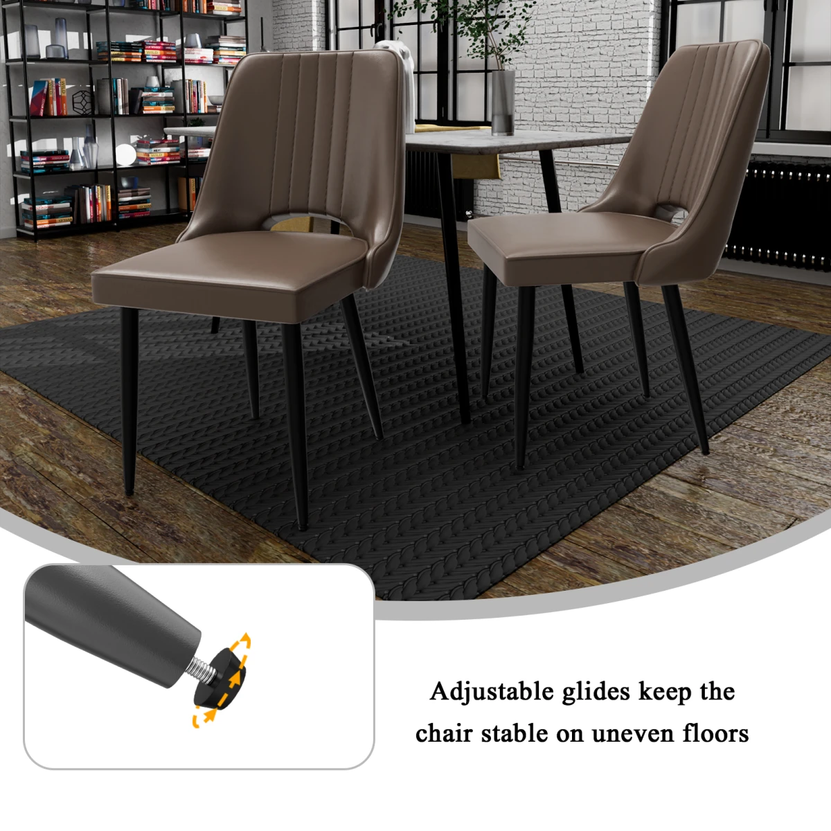 N/A Premium Dining Chairs Set Of 4 Compact 18in Seat High Back Ergonomic Cutout Back For Kitchen - Dining Chairs