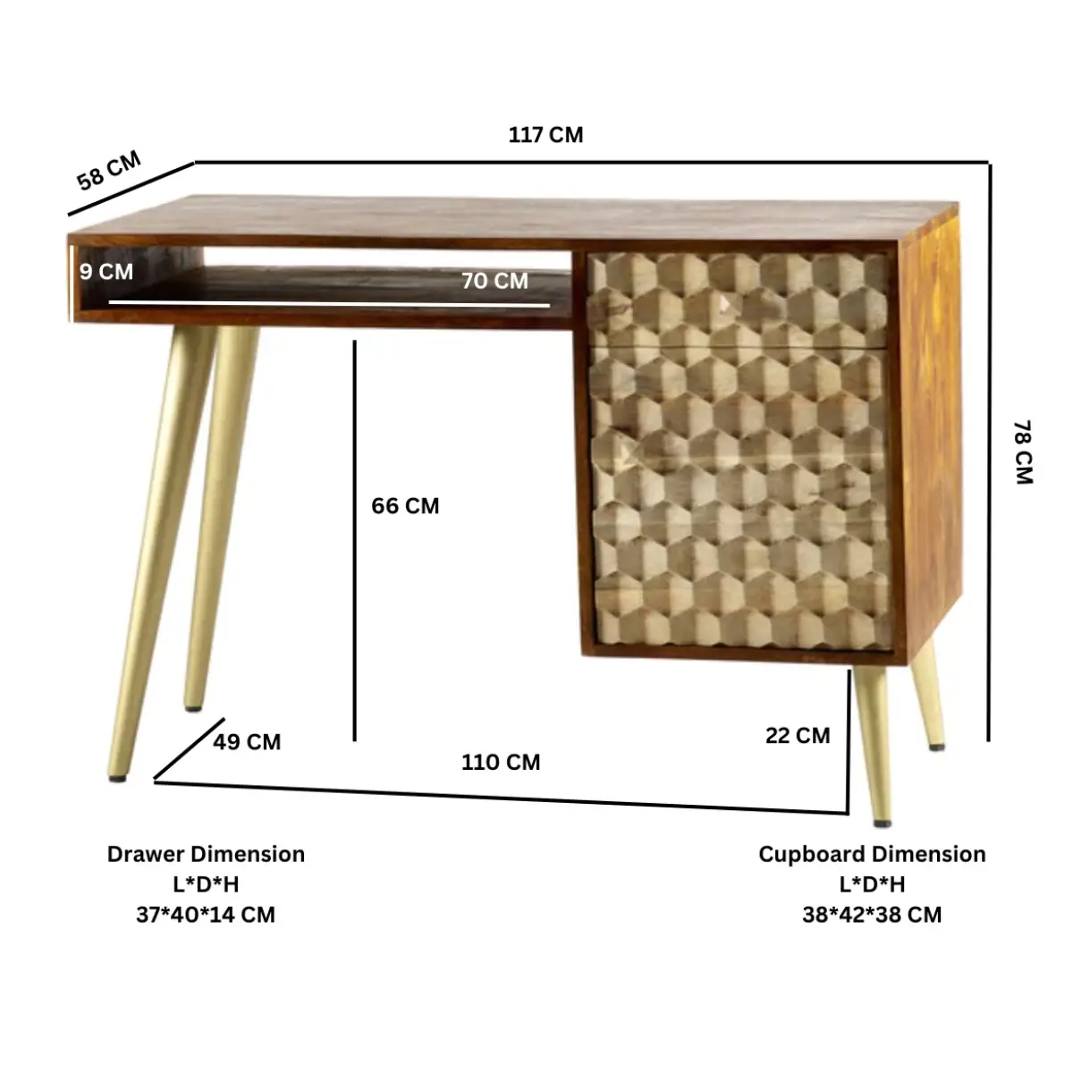 Indian Hub Edison Desk - Desk