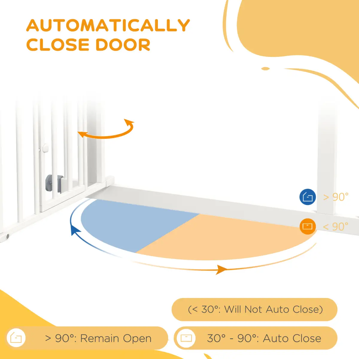 PawHut PawHut Pressure Fit, Safety Gate Dog Gate w/ Small Cat Door Opening, 74-80cm - Pet Gate