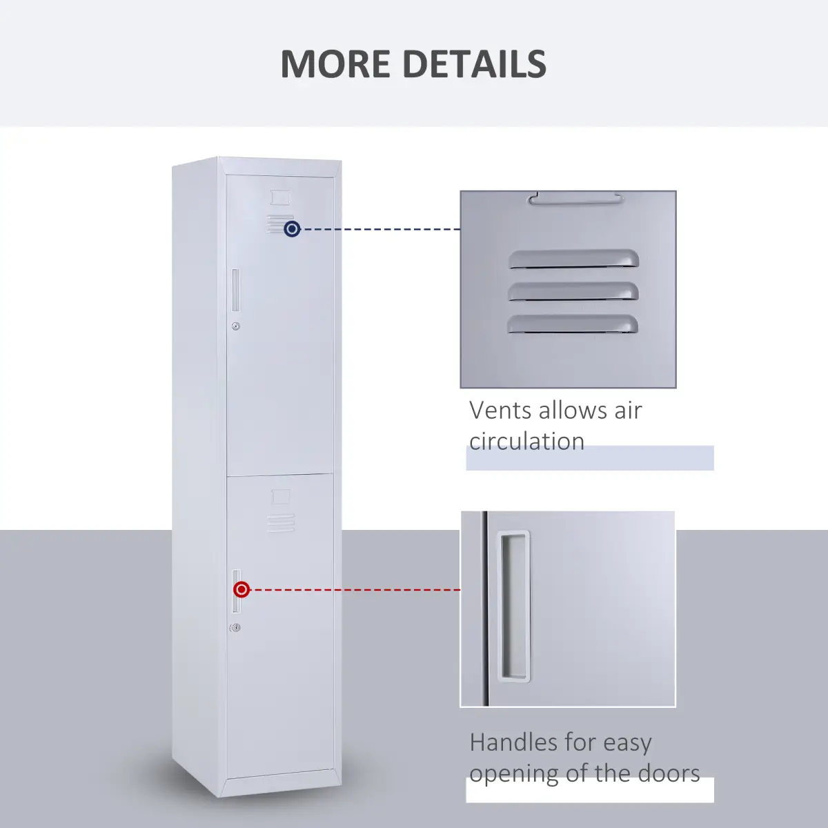 Unbranded 1.8m Locker Office Cabinet Storage Cold Rolled Steel Storage Shelves Vinsetto - Display Cabinet