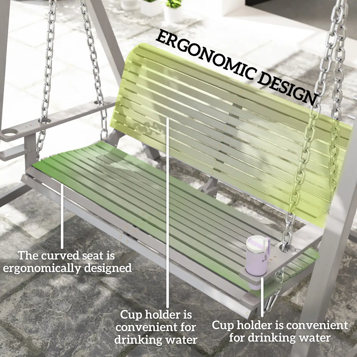 Outsunny Outsunny 2 Seater Wooden Garden Swing Seat Hammock Bench Lounger, Grey - Hammocks