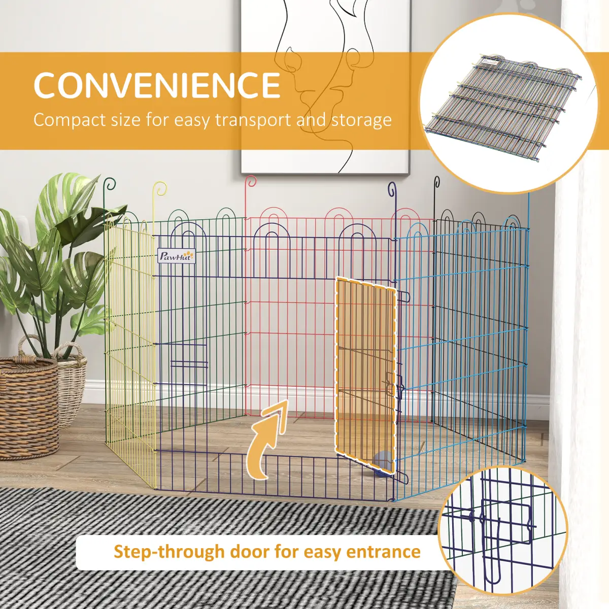 PawHut PawHut Pet Playpen Dog Puppy Crate Kennel with Door - Pet Playpen