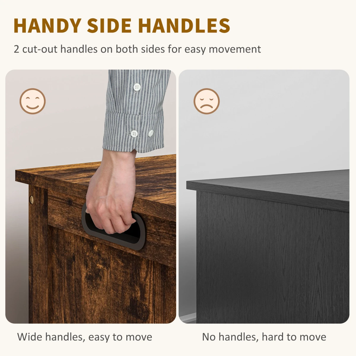HOMCOM HOMCOM Storage Chest Bench 2 Hinges Living Room - Storage Box
