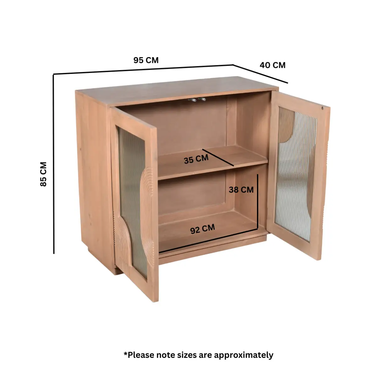 Indian Hub Indus Solid Wooden Small Sideboard - Sideboard
