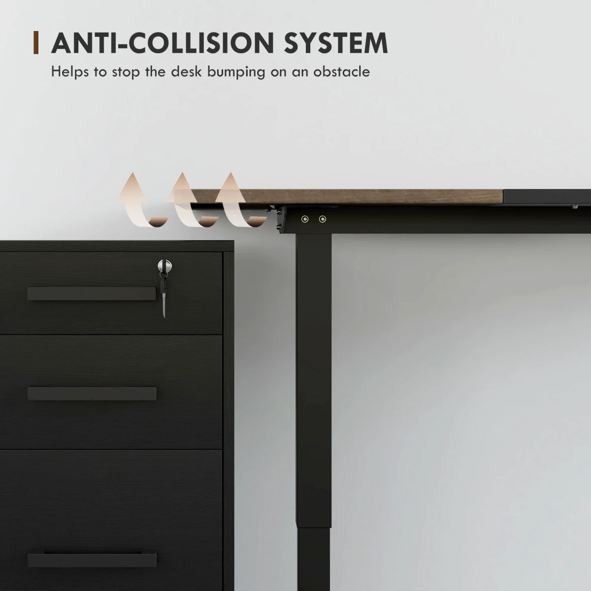 Vinsetto Height Adjustable Electric Standing Desk 140cmx70cm Four Memory Presets For Sit Stand Work by Unbranded