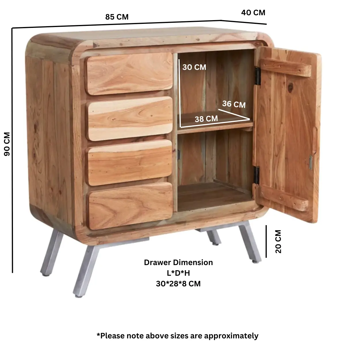 Indian Hub Aspen Medium Sideboard - Sideboard