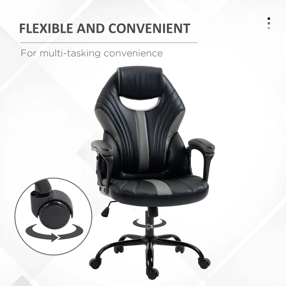 Vinsetto Vinsetto Racing Gaming Chair With Armrests Swivel Wheels Ergonomic PU Leather For Home Office Gaming - Office Chair
