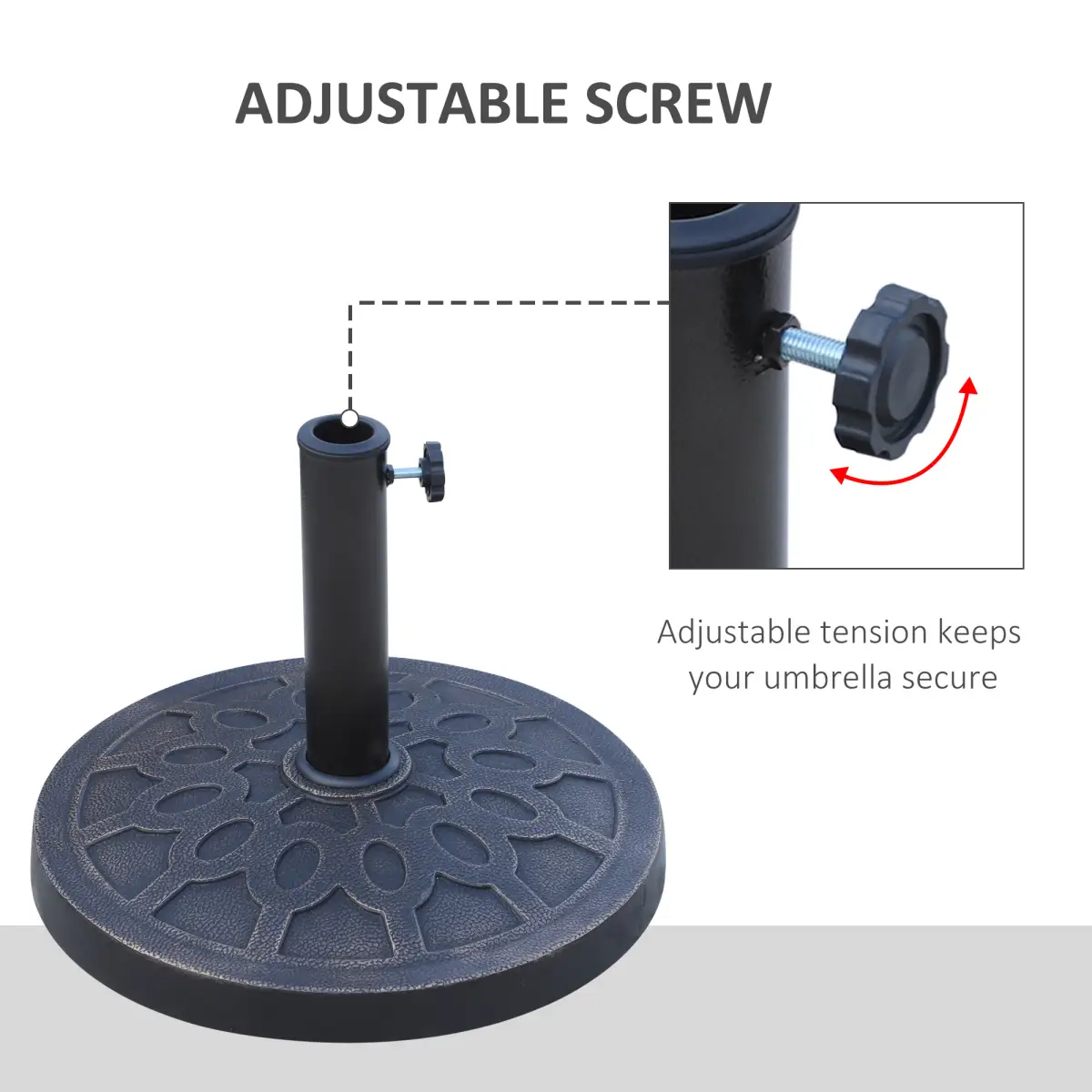 Outsunny Outsunny 13kg Garden Parasol Base Round Resin Umbrella Stand Holder Bronze Tone - Parasol