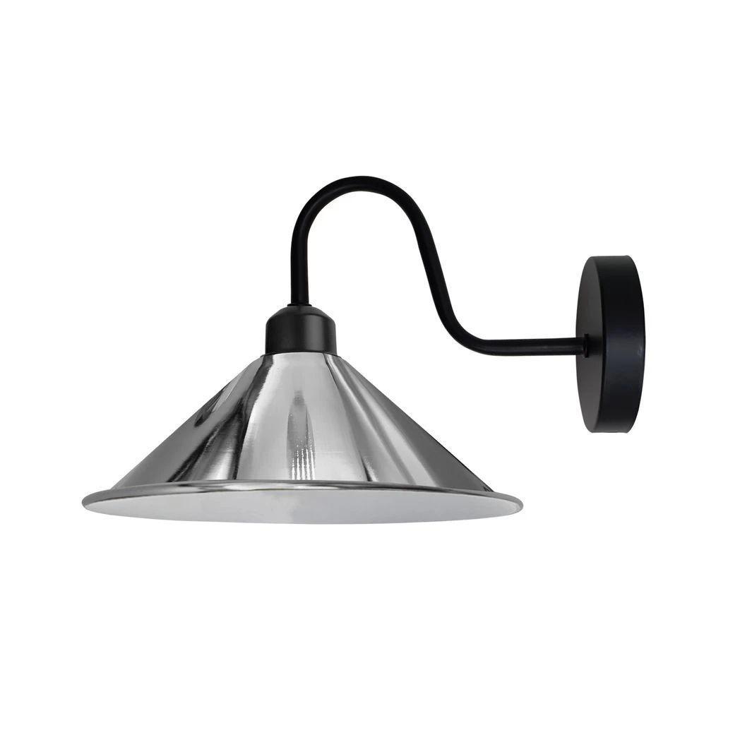Un-branded Chrome Wall Light Cone Shade Swan Neck Hallway Decor - Wall Lights