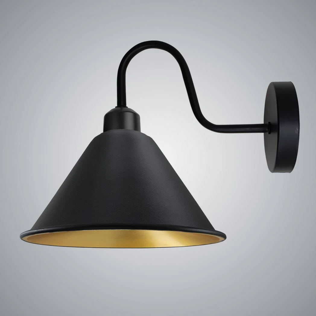 Un-branded Black Gold Wall Sconce Cone Shade Dimmable For Home - Wall Lights