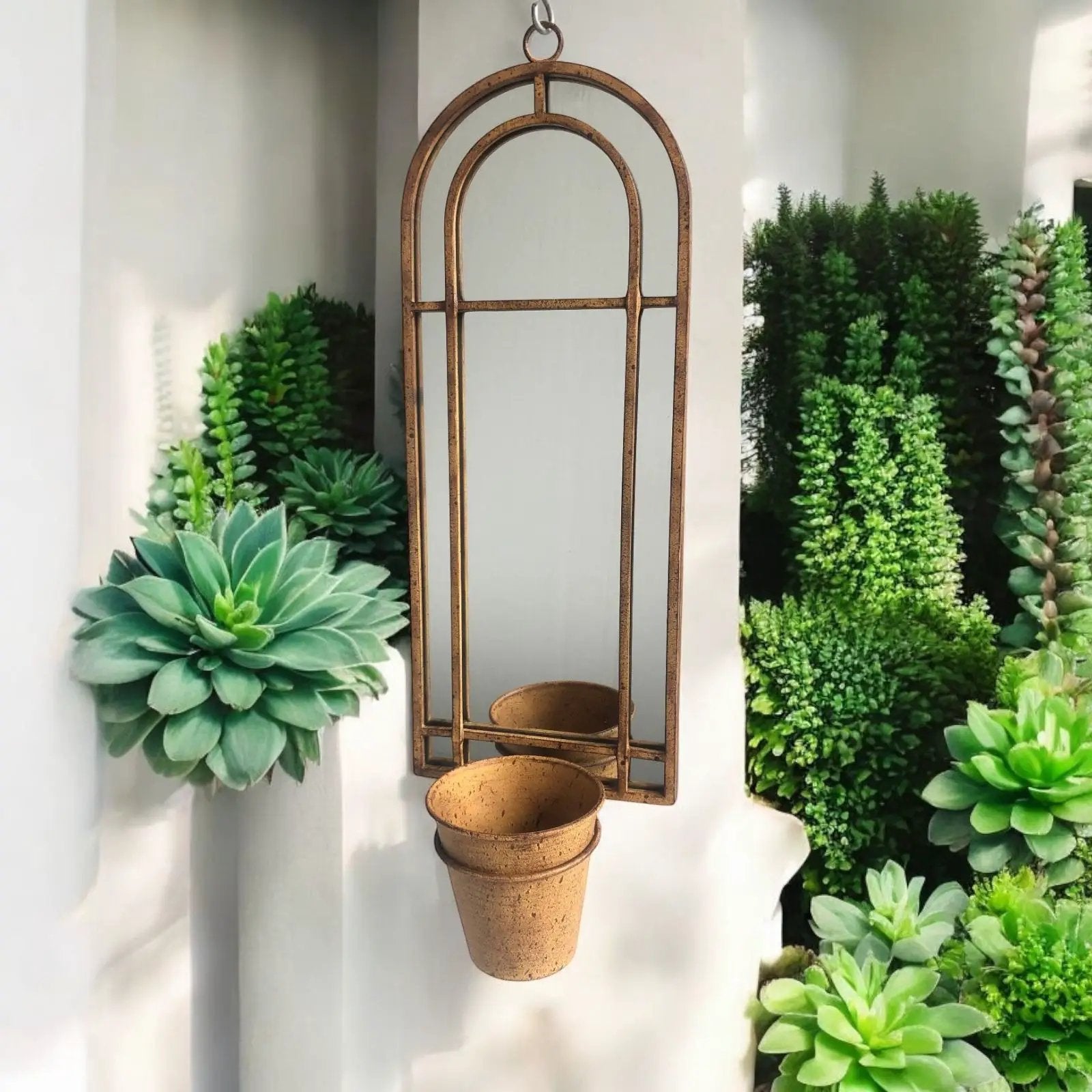 MSL 64CM WALL MIRROR WITH SINGLE PLANTER - Planters