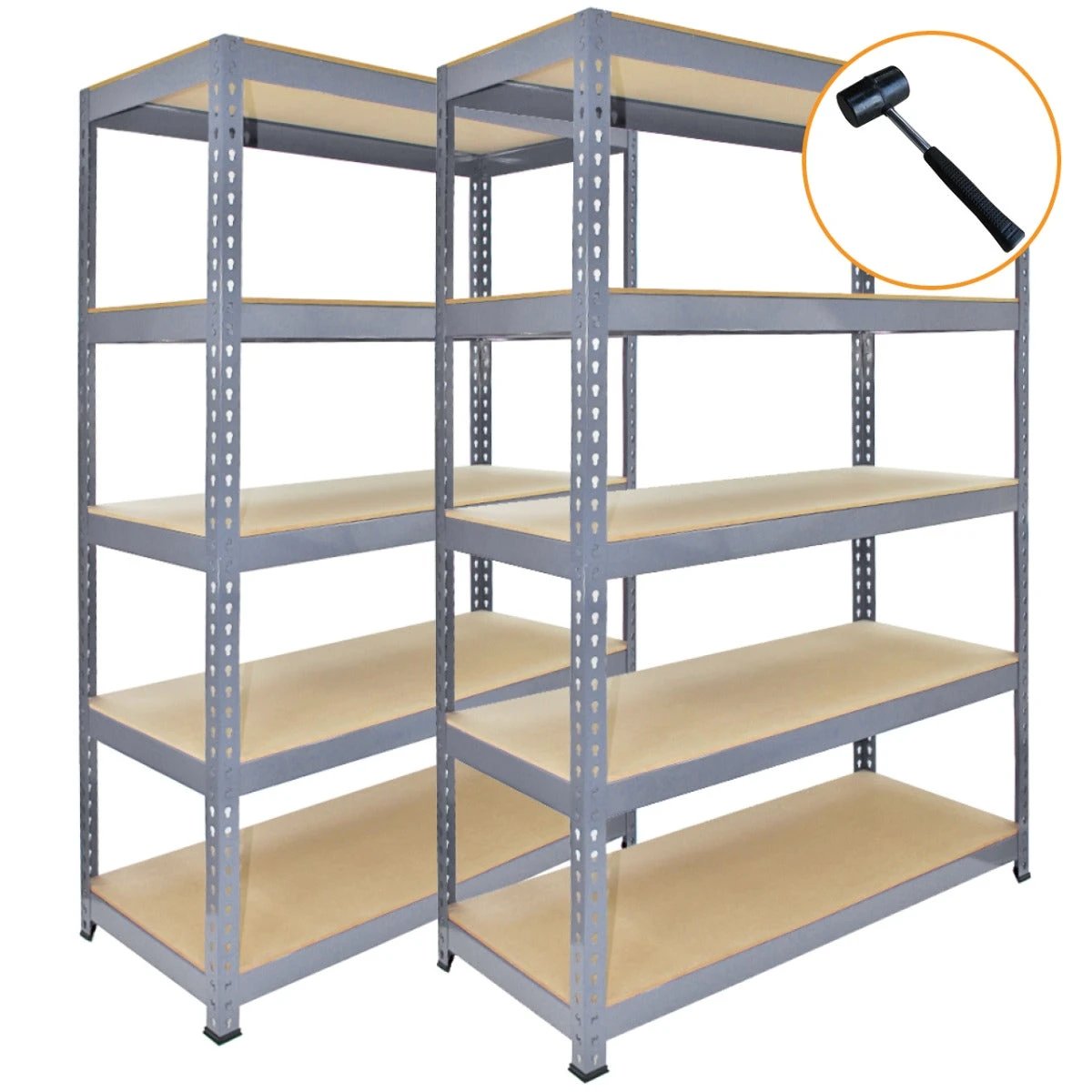 3 x Q-Rax Grey Metal Racking Units 120 x 50 x 180cm by Monster Shop