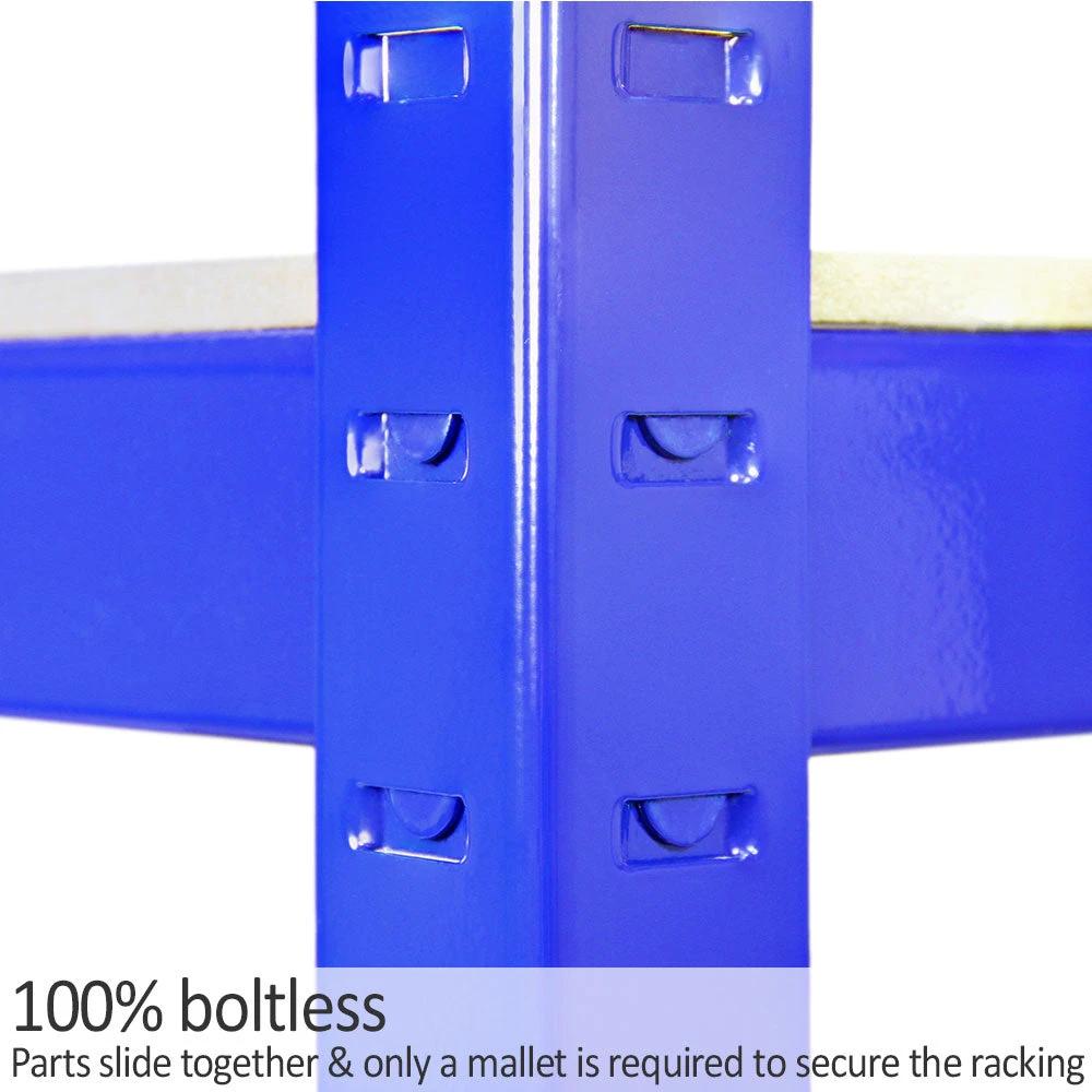 Monster Racking T-Rax Metal Storage Shelves, Blue, 90cm W, 45cm D, Set of 4 by Monster Shop