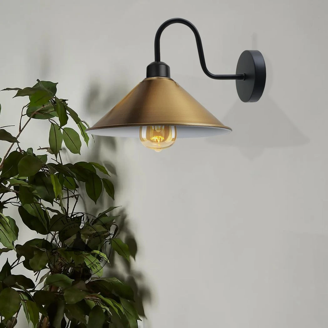Un-branded Premium Wall Light 8in Cone Shade Swan Neck Home Decor - Wall Lights