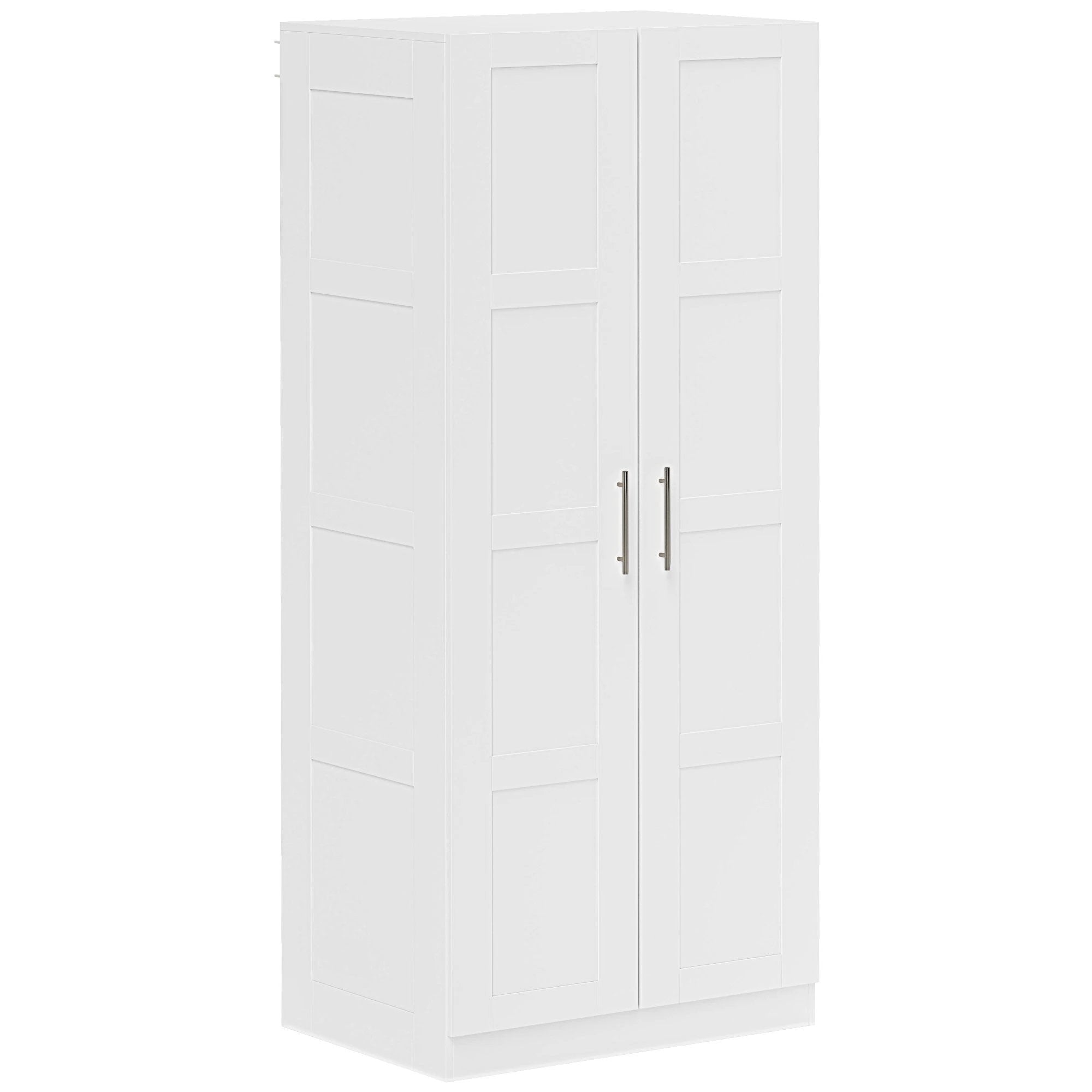 HOMCOM Wardrobe for Bedroom, Double Wardrobe with Hanging Rail by HOMCOM