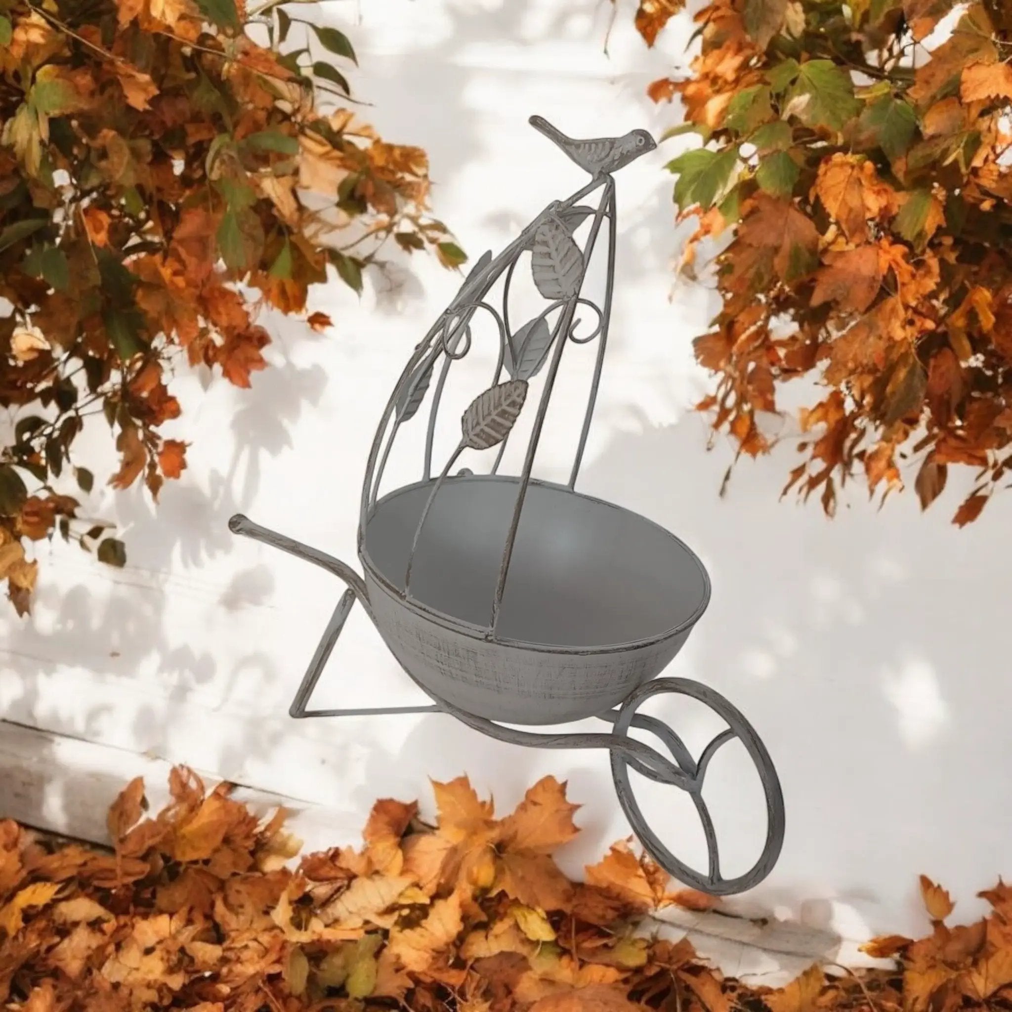 MSL 36CM CREAM METAL GARDEN PLANTER - Planters