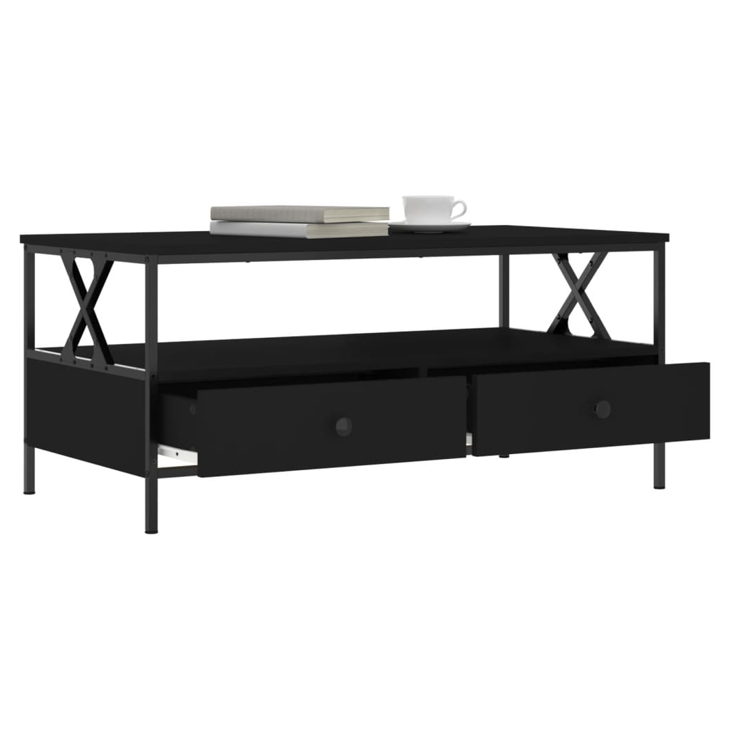 vidaXL VidaXL Coffee Table 100x51x45 cm Engineered Wood With Storage Drawers For Living Room - Coffee Table