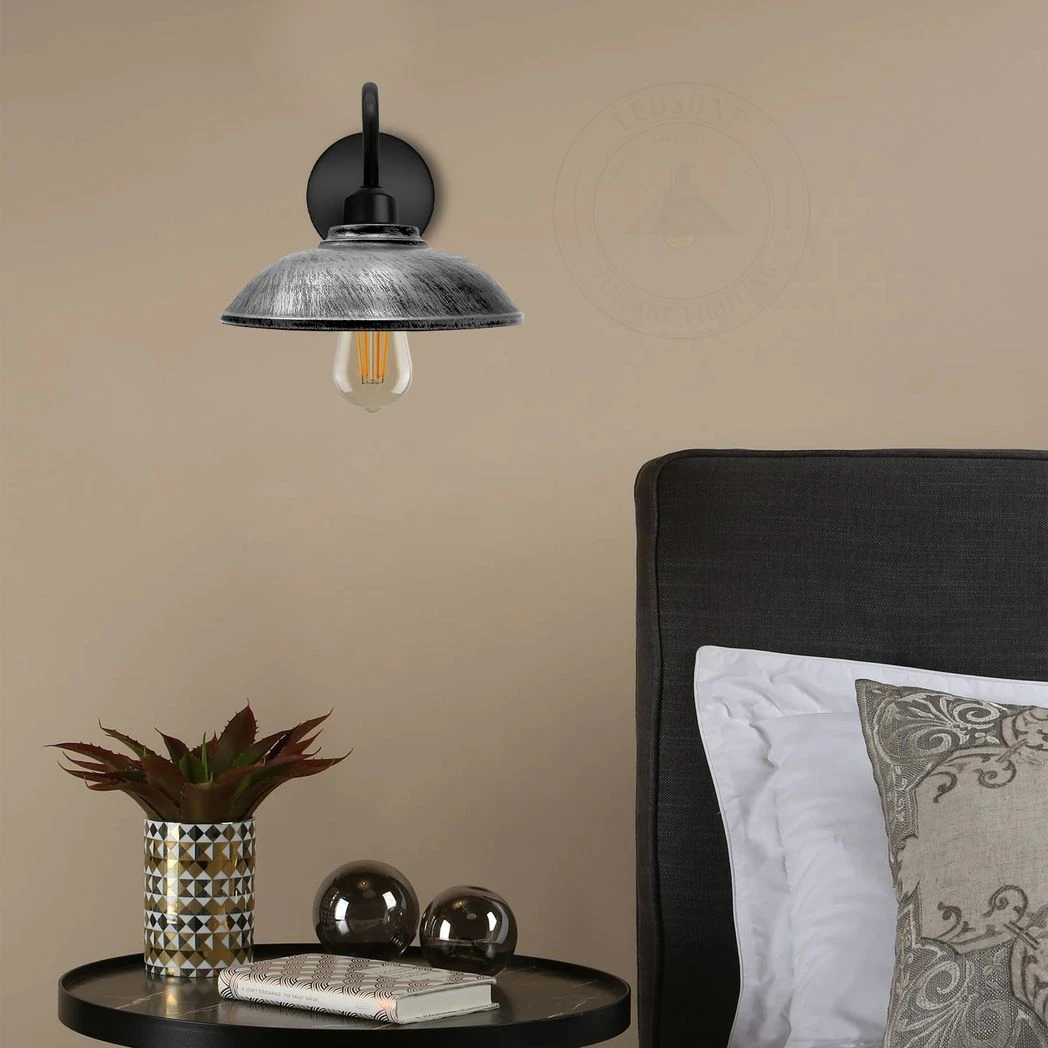 Un-branded Brushed Silver Wall Sconce 12Inch Hemispheric Shade Hallways - Wall Lights