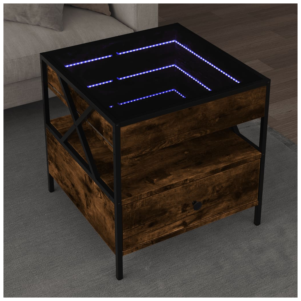 vidaXL VidaXL Coffee Table 50x50x51 cm With Infinity LED Mirror For Modern Living Rooms - Coffee Table