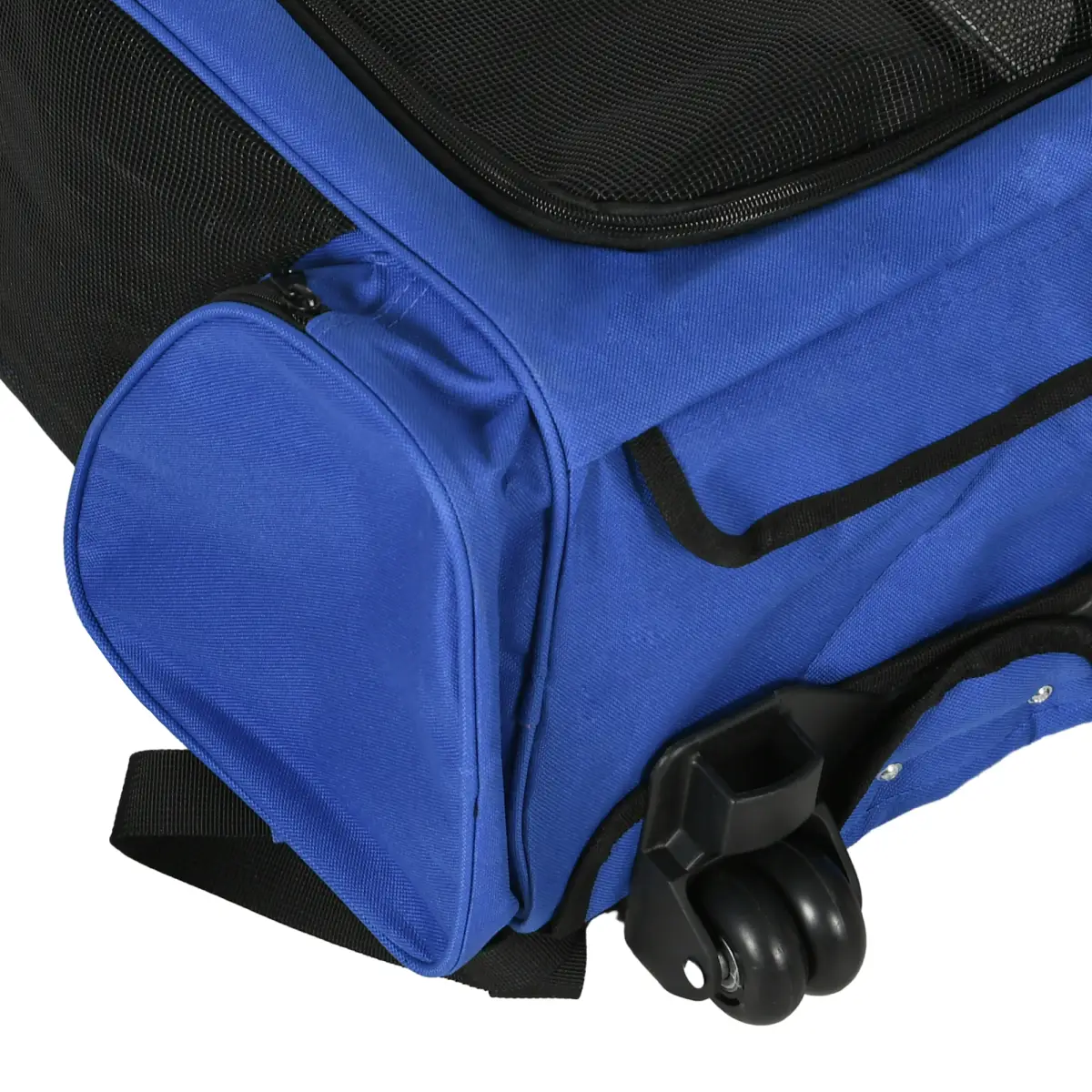 Pawhut Pet Travel Backpack Bag Cat Puppy Dog Carrier w/ Trolley and Telescopic Wheel - Pet Carrier