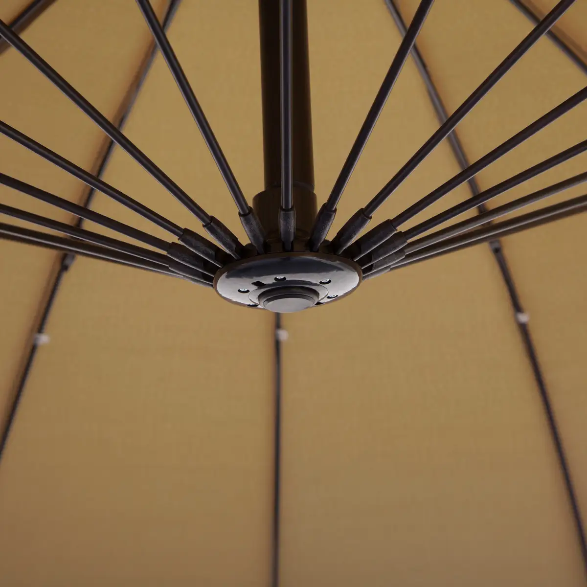 Unbranded 3(m) Cantilever Shanghai Parasol w/ Crank Handle, Cross Base, Khaki Outsunny - Parasol