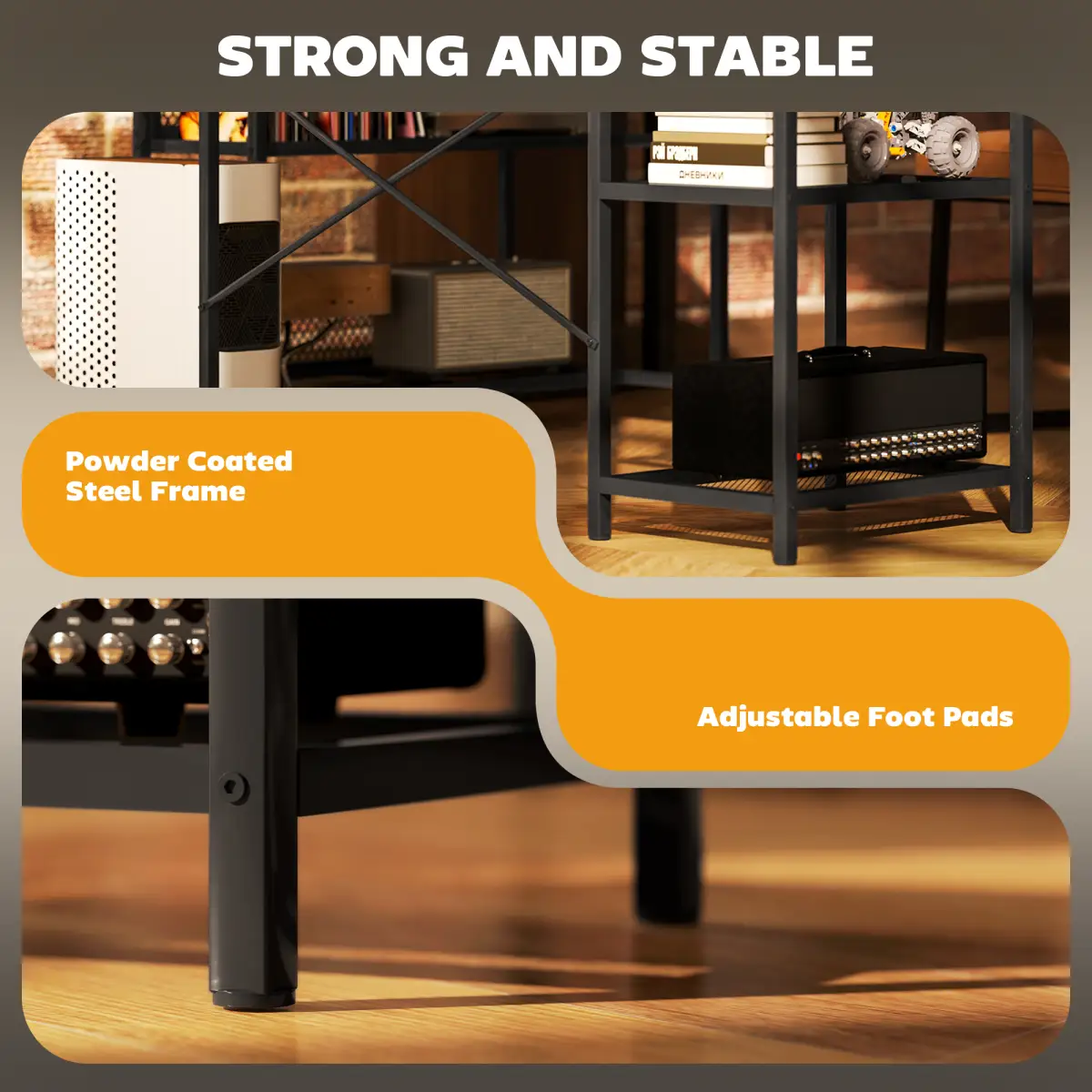 HOMCOM HOMCOM L Shaped Gaming Desk w/ LED Lights and Power Outlets for Small Space - Desk