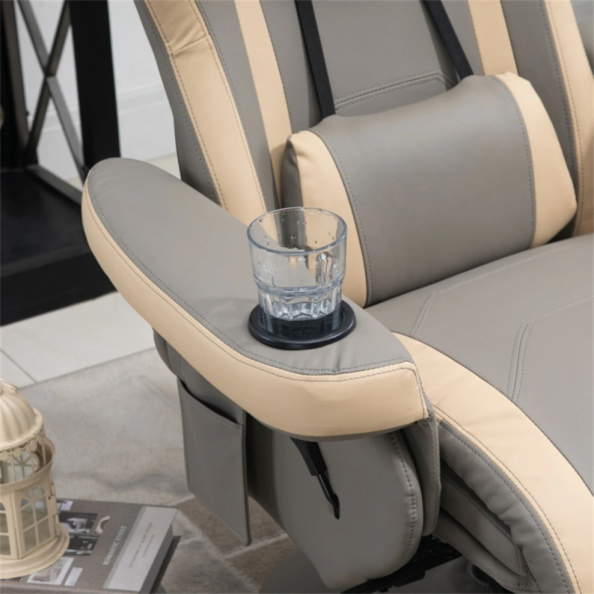 N/A Premium Massage Office Chair Full Size 360 Degree Swivel 135 Degree Recline With Liftable Footrest PU Leather For Home Office - Office Chair