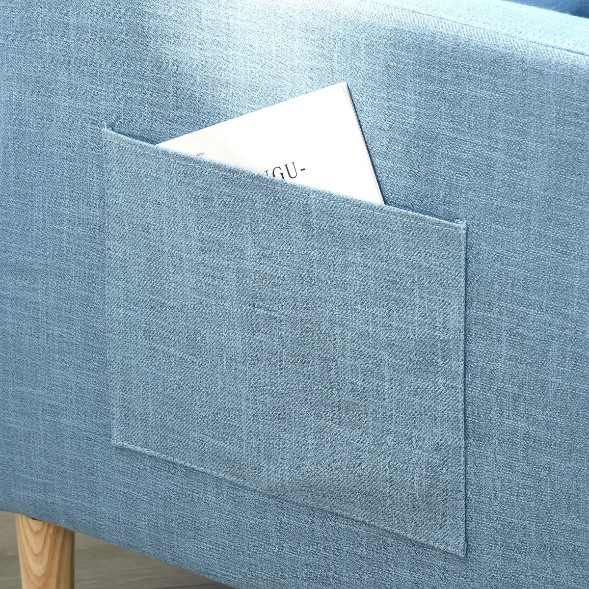 HOMCOM Armchair Compact Linen Look Upholstered for Bedroom by HOMCOM