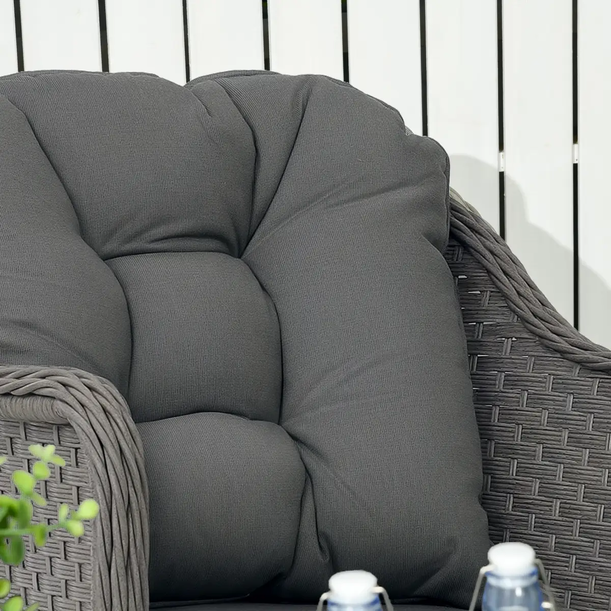 Outsunny Outsunny 4 PCS Rattan Garden Furniture, Padded Cushions Conversation Sofa Set - Garden Sofa Sets