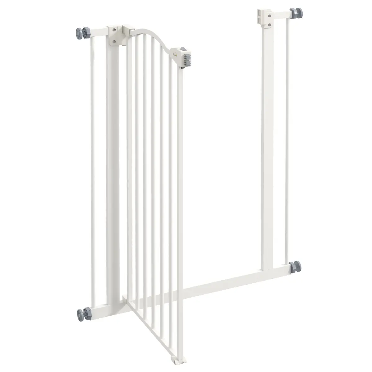 PawHut PawHut 74-80cm Adjustable Metal Pet Gate Safety Barrier w/ Auto-Close Door White - Pet Gate