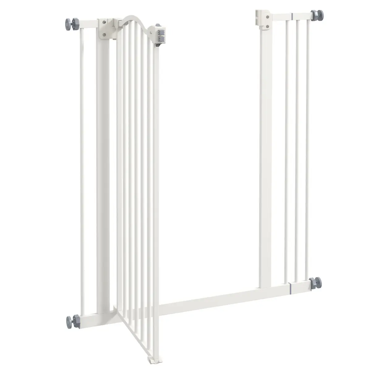 PawHut PawHut 74-87cm Adjustable Metal Pet Gate Safety Barrier w/ Auto-Close Door White - Pet Gate