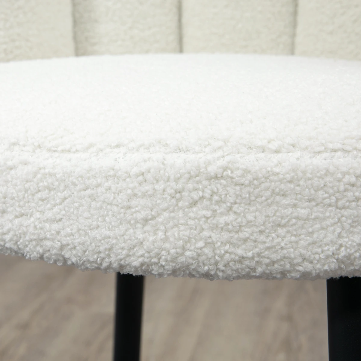 HOMCOM HOMCOM Bar Stool Set Of 2 With Backs Cream Cushioned Faux Cashmere Thick Foam With Adjustable Feet For Breakfast Bar - Bar Stool
