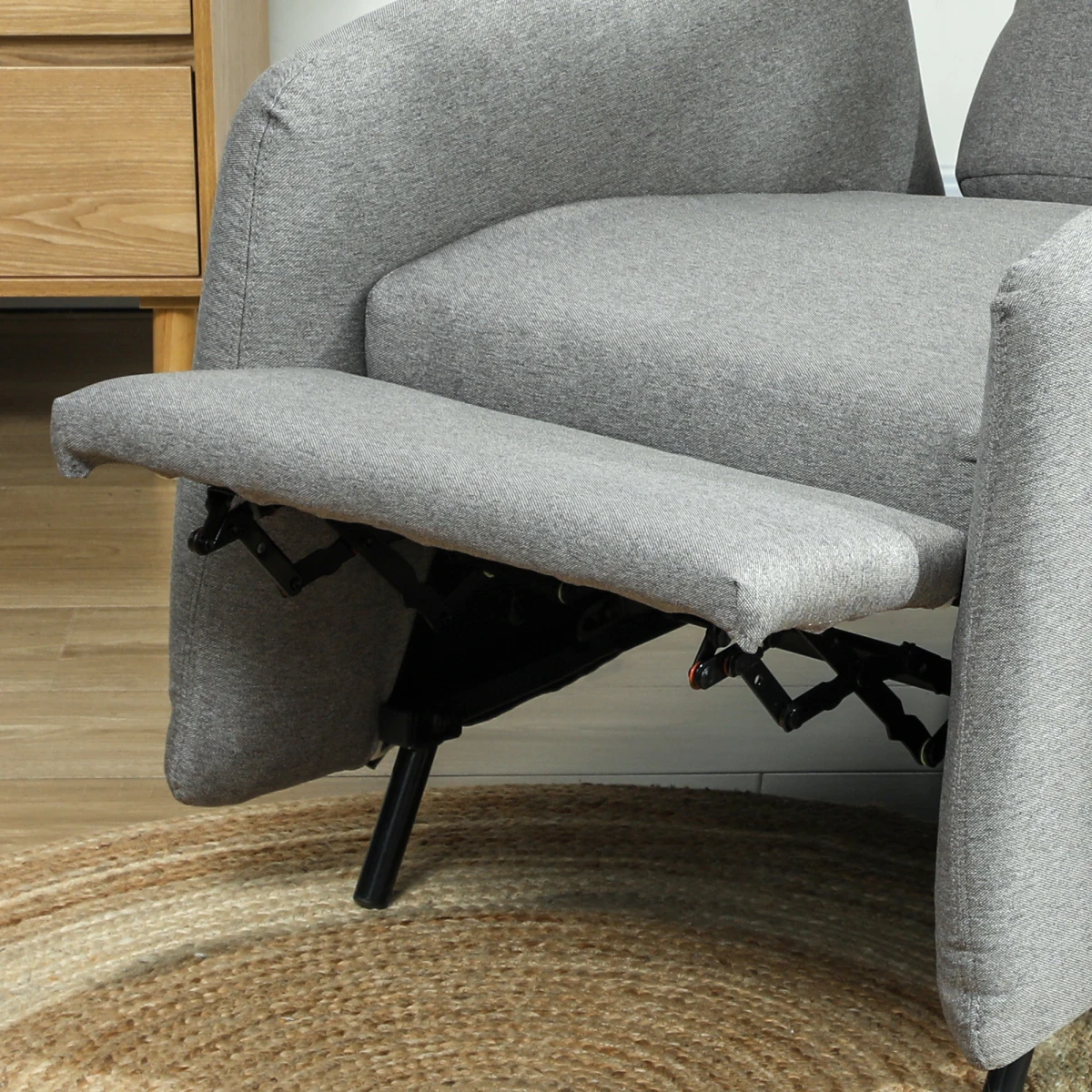 HOMCOM Push Back Recliner Chair Medium Footrest Bedroom - Recliner