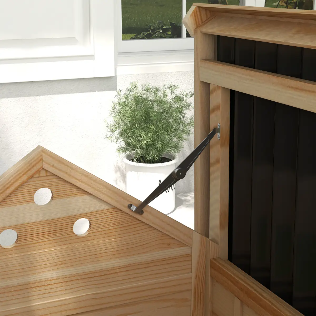 PawHut PawHut Wooden Duck House, Poultry Coop with Double Doors, Openable Roof - Chicken Coop