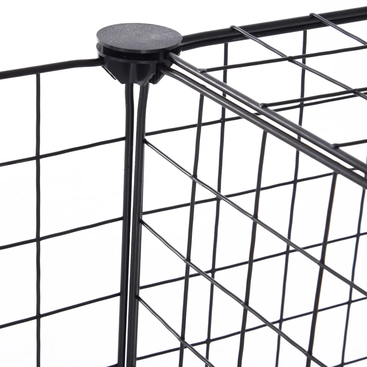 Pawhut DIY Pet Playpen Metal Wire Fence 12-Panel Guinea Pig Small Animals Cage Black - Pet Playpen