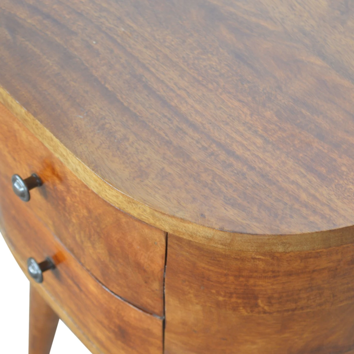 Artisan Bedside Table Chestnut Round Edge Bedroom by Artisan Furniture