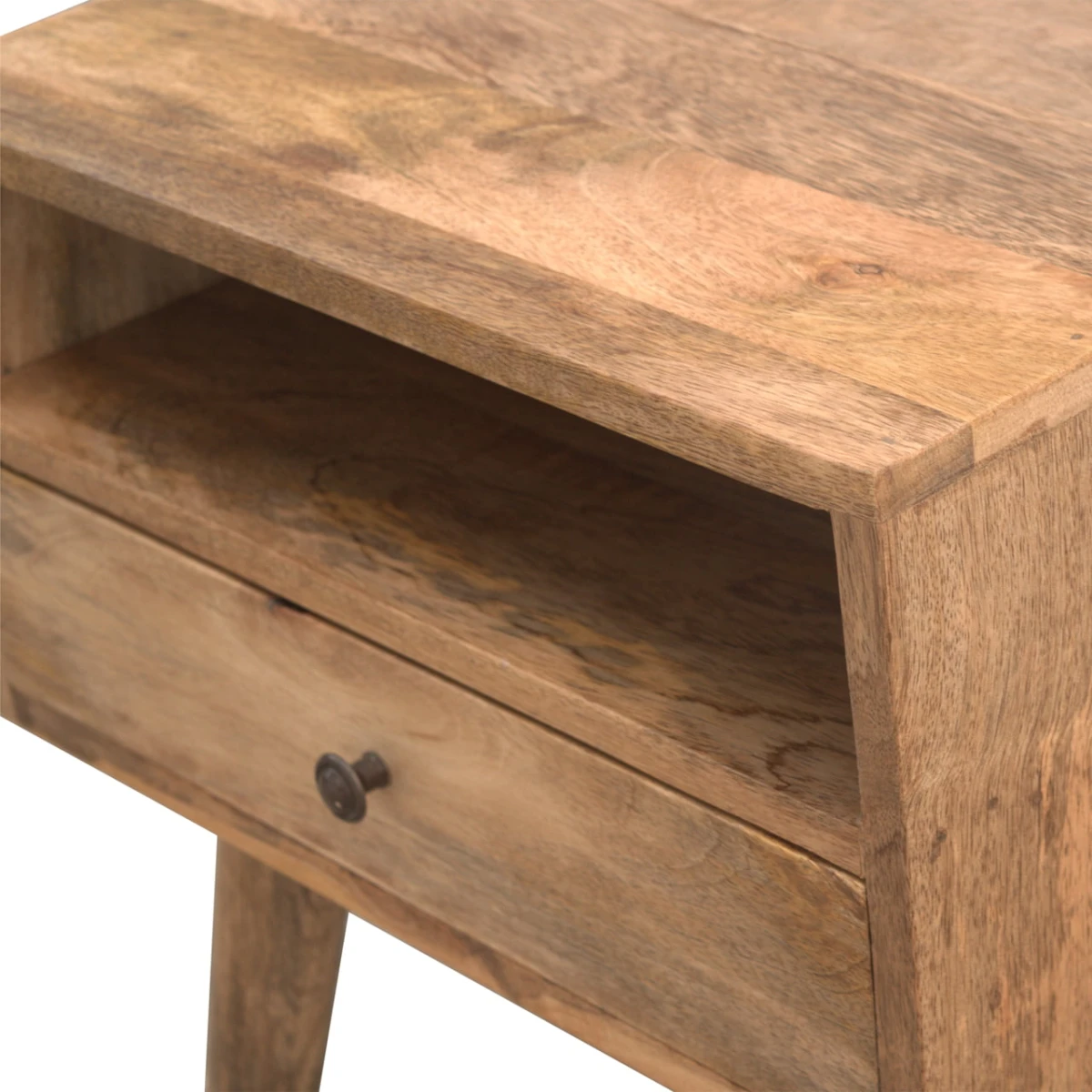 Artisan Mango Wood Nightstand Open Slot Drawer by Artisan Furniture