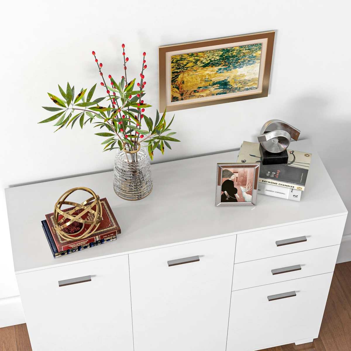 HOMCOM White Sideboard 2 Drawers Kitchen Storage by HOMCOM