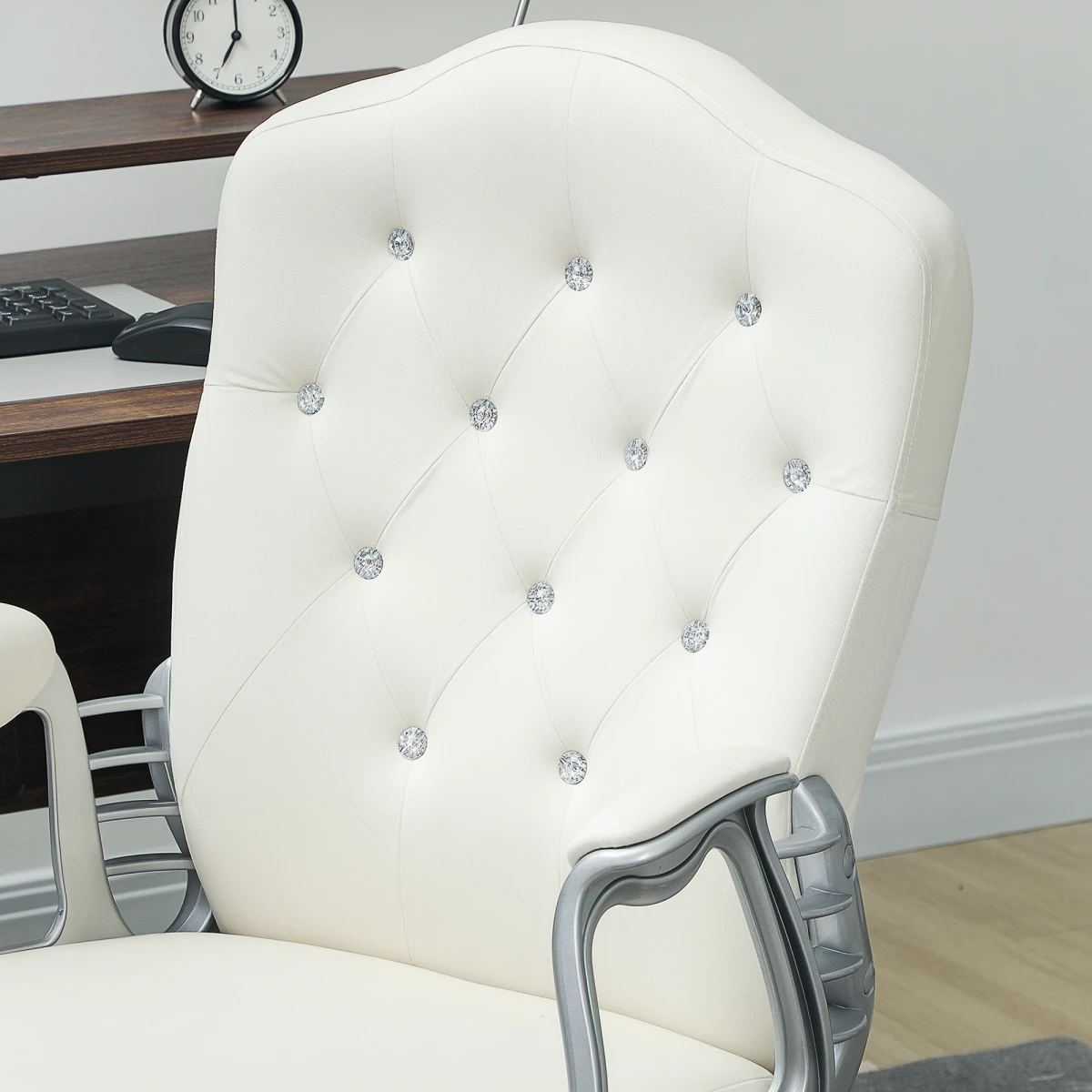 Lux Office Chair 47-57cm Diamond Cushioned Home by N/A
