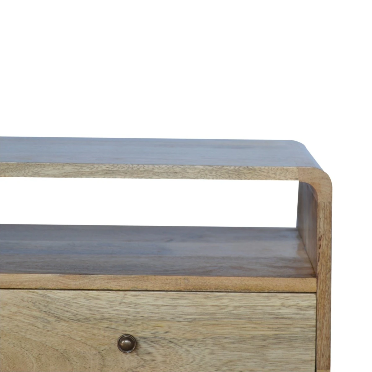 Artisan Furniture Artisan Solid Wood Media Unit Curved Oak Drawers 90cm Home - TV Unit